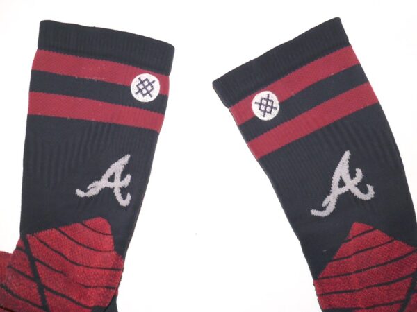 Cade Bunnell 2022 Game Worn & Signed Official Atlanta Braves Stance MLB Socks