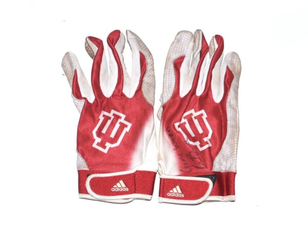 Cade Bunnell Game Worn & Signed Official Indiana Hoosiers Team Logo Adidas Gloves