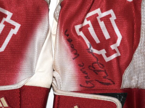 Cade Bunnell Game Worn & Signed Official Indiana Hoosiers Team Logo Adidas Gloves