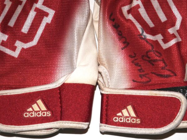 Cade Bunnell Game Worn & Signed Official Indiana Hoosiers Team Logo Adidas Gloves