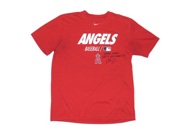 Coleman Crow 2022 Game Worn & Signed Official Los Angeles Angels Nike Dri-Fit Shirt