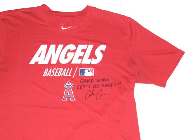 Coleman Crow 2022 Game Worn & Signed Official Los Angeles Angels Nike Dri-Fit Shirt