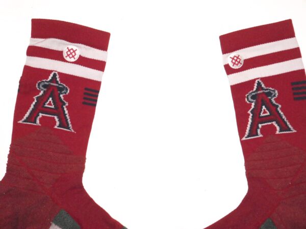 Coleman Crow 2022 Game Worn & Signed Official Los Angeles Angels Stance MLB Socks