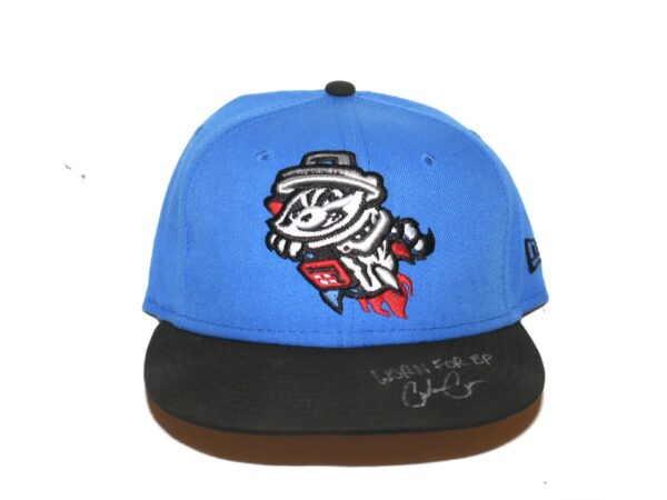 Coleman Crow Team Issued & Signed Official Rocket City Trash Pandas New Era 59FIFTY Hat - Worn for BP!