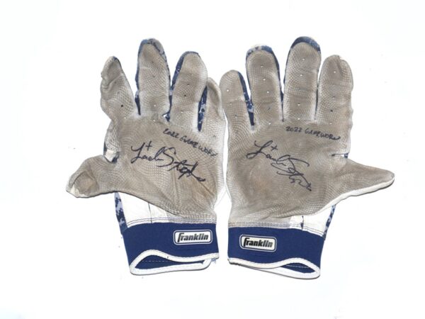 Landon Stephens 2022 Rome Braves Game Worn & Signed Franklin Batting Gloves