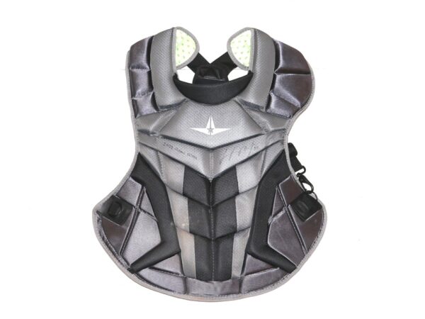 Logan O'Hoppe 2022 Rocket City Trash Pandas Game Worn & Signed All Star System 7 Axis Chest Protector - Good Use!