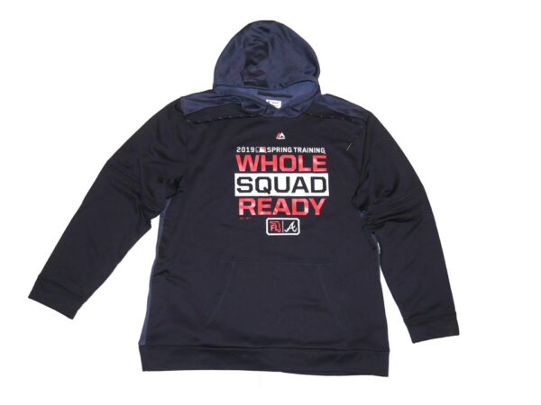 Cade Bunnell Team Issued Official Atlanta Braves 2019 Spring Training Whole Squad Ready Majestic Pullover Hoodie Sweatshirt