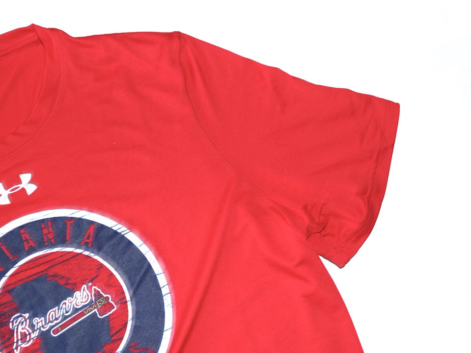 Cade Bunnell Team Issued & Signed Official Gray Atlanta Braves Under Armour  HeatGear Shirt