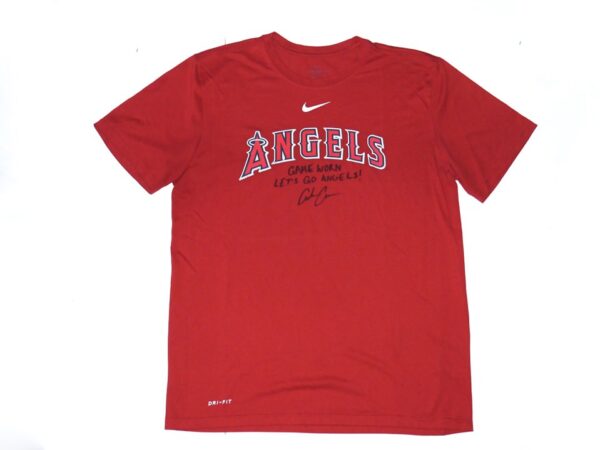 Coleman Crow 2022 Game Worn & Signed Official Los Angeles Angels Nike Dri-Fit Shirt