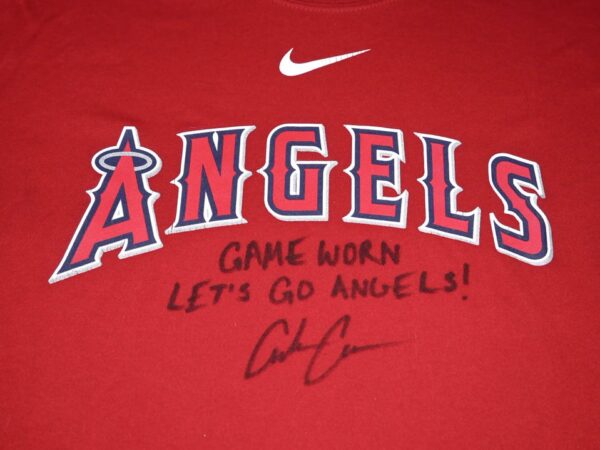 Coleman Crow 2022 Game Worn & Signed Official Los Angeles Angels Nike Dri-Fit Shirt