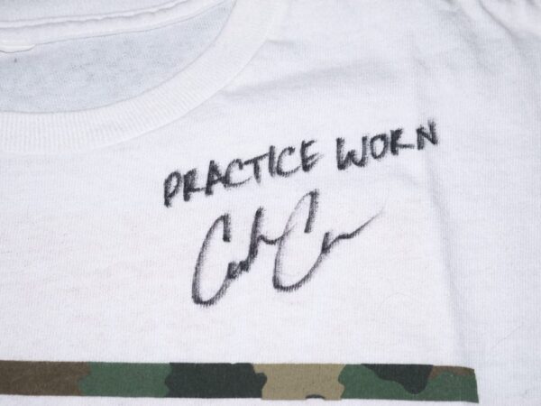 Coleman Crow 2022 Practice Worn & Signed Official Rocket City Trash Pandas Military Style Shirt