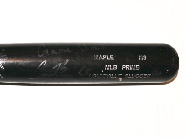 Cade Bunnell 2019 GCL Braves Game Used & Signed Black Louisville Slugger Maple Baseball Bat