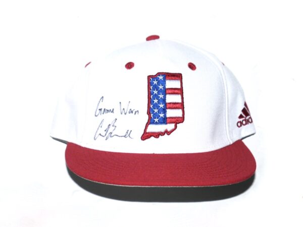 Cade Bunnell Game Worn & Signed Official Indiana Hoosiers Stars & Stripes Adidas Hat