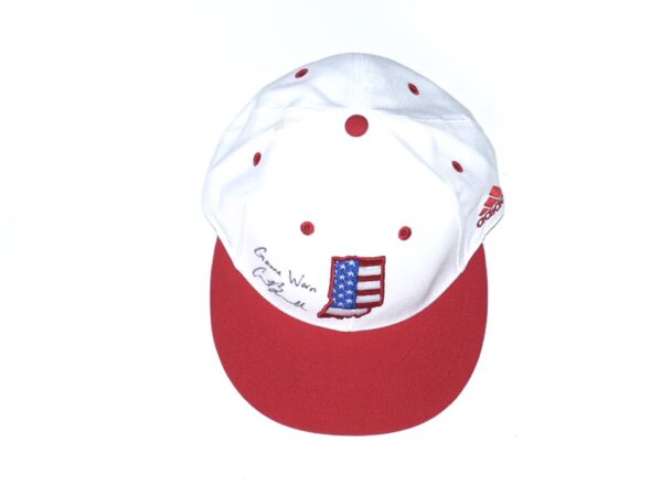 Cade Bunnell Game Worn & Signed Official Indiana Hoosiers Stars & Stripes Adidas Hat