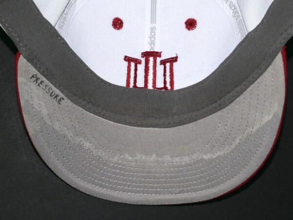 Cade Bunnell Game Worn & Signed Official White & Red Indiana Hoosiers Adidas Climalite Hat