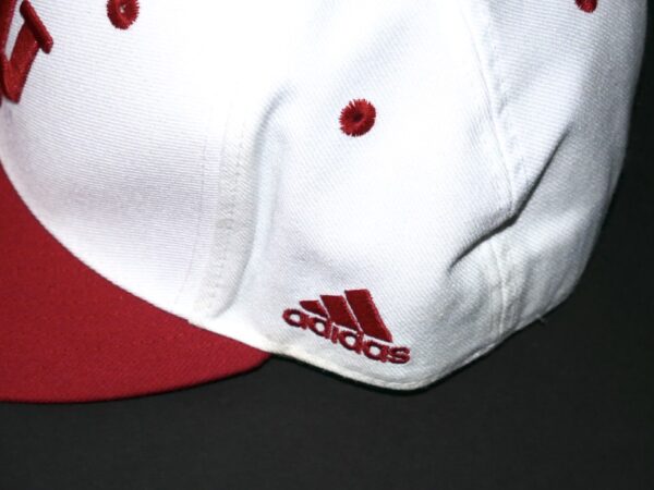 Cade Bunnell Game Worn & Signed Official White & Red Indiana Hoosiers Adidas Climalite Hat