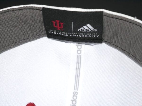 Cade Bunnell Game Worn & Signed Official White & Red Indiana Hoosiers Adidas Climalite Hat