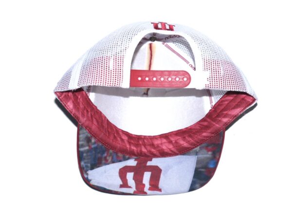 Cade Bunnell Team Issued & Signed Official Crimson & White Indiana Hoosiers Adidas Climalite Hat - Worn for Travel!