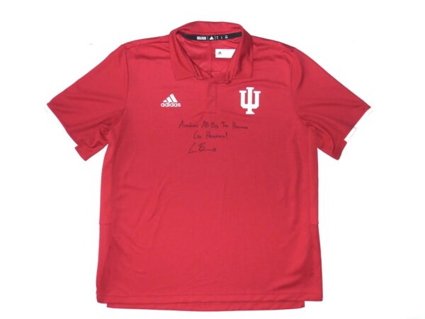 Cade Bunnell Team Issued & Signed Official Indiana Hoosiers Adidas Climalite Polo XL Shirt