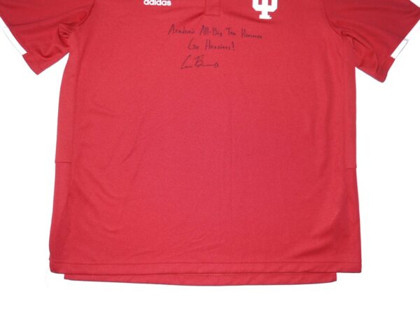 Cade Bunnell Team Issued & Signed Official Indiana Hoosiers Adidas Climalite Polo XL Shirt