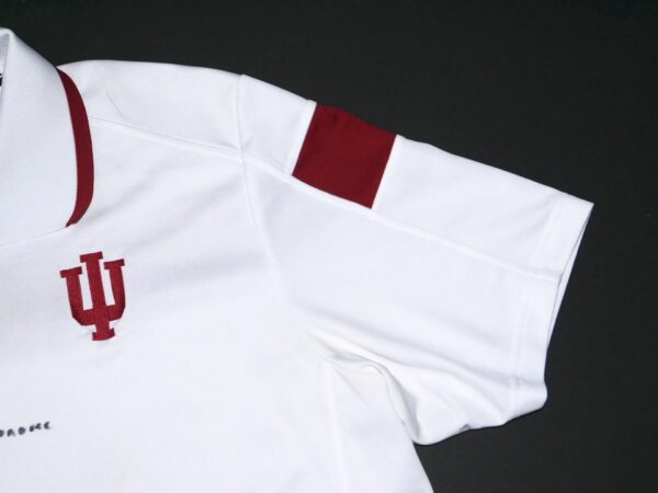 Cade Bunnell Team Issued & Signed Official White & Crimson Indiana Hoosiers Adidas Climalite Polo XL Shirt