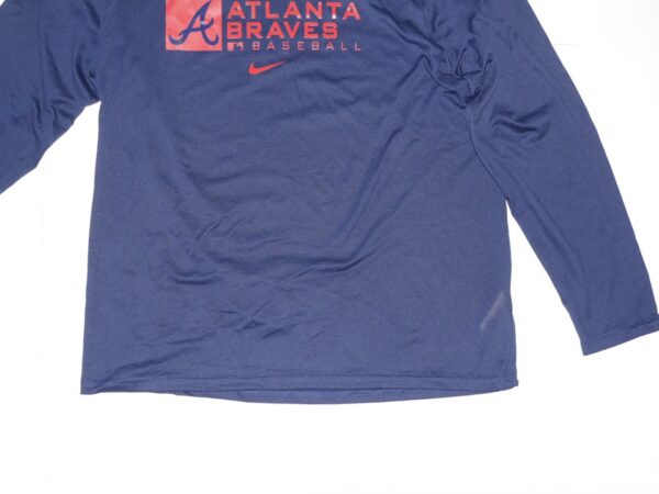 Drew Lugbauer 2023 Spring Training Worn & Signed Official Atlanta Braves Baseball Long Sleeve Nike Dri-Fit XL Shirt