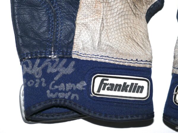 Riley Delgado 2022 Mississippi Braves Game Worn & Signed Franklin Batting Gloves