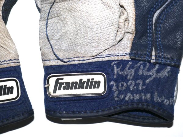 Riley Delgado 2022 Mississippi Braves Game Worn & Signed Franklin Batting Gloves