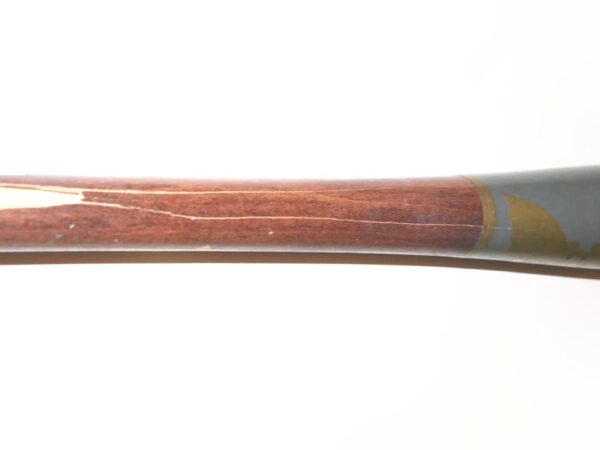 Drew Lugbauer 2023 Atlanta Braves Game Used & Signed SAM Rideau Crusher Maple KB1 Baseball Bat - CRACKED