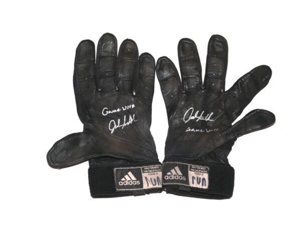 Jalen Miller 2018 San Jose Giants Game Worn & Signed Black Adidas Adizero XL Batting Gloves