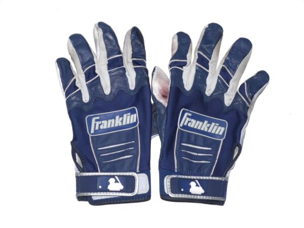 Landon Stephens 2022 Rome Braves Game Worn & Signed Blue & Gray Franklin Batting Gloves