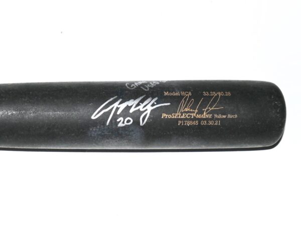 Cody Milligan 2022 Mississippi Braves Game Used & Signed Dove Tail DTB Baseball Bat - CRACKED