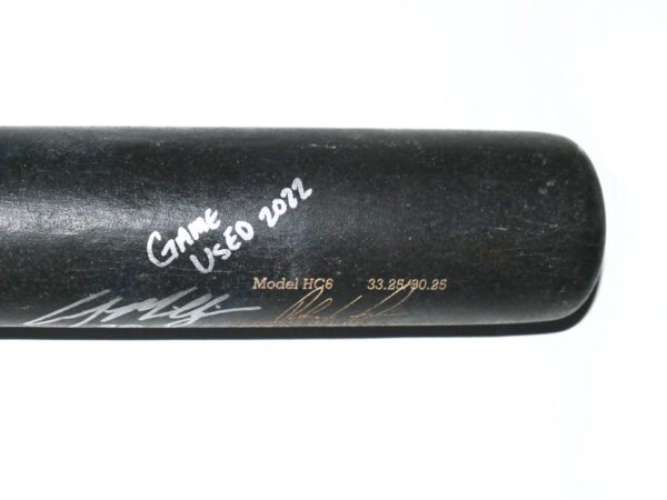 Cody Milligan 2022 Mississippi Braves Game Used & Signed Dove Tail DTB Baseball Bat - CRACKED