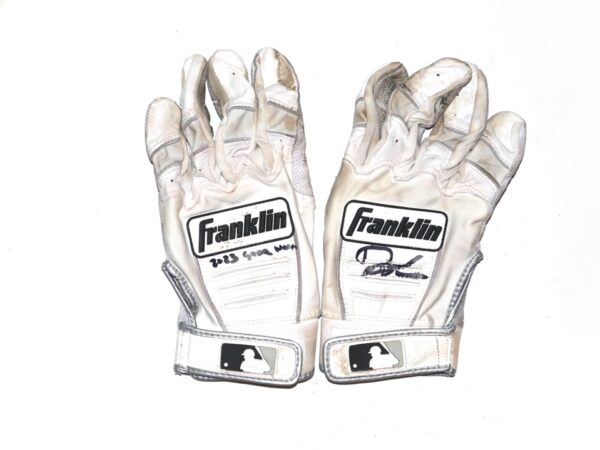 Drew Lugbauer 2023 Atlanta Braves Game Worn & Signed Franklin Batting Gloves - Worn In Spring Training!