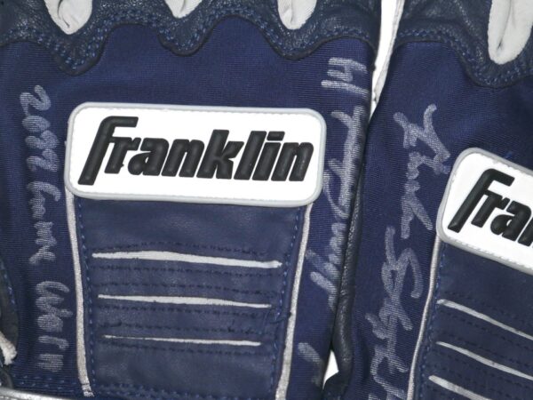 Landon Stephens 2022 Mississippi Braves Game Worn & Signed Blue & Gray Franklin Batting Gloves