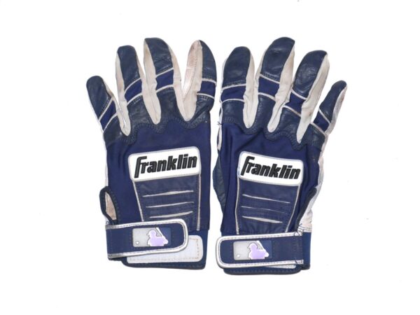 Landon Stephens 2022 Rome Braves Game Worn & Signed Blue & Gray Franklin Batting Gloves