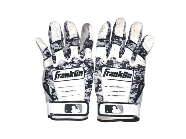 Landon Stephens 2022 Rome Braves Game Worn & Signed Camo Franklin Batting Gloves