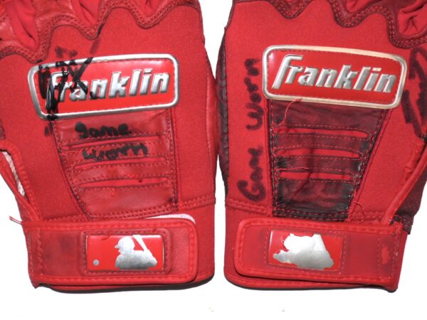 Cesar Rodriguez 2022 FCL Braves Game Worn & Signed Franklin Batting Gloves