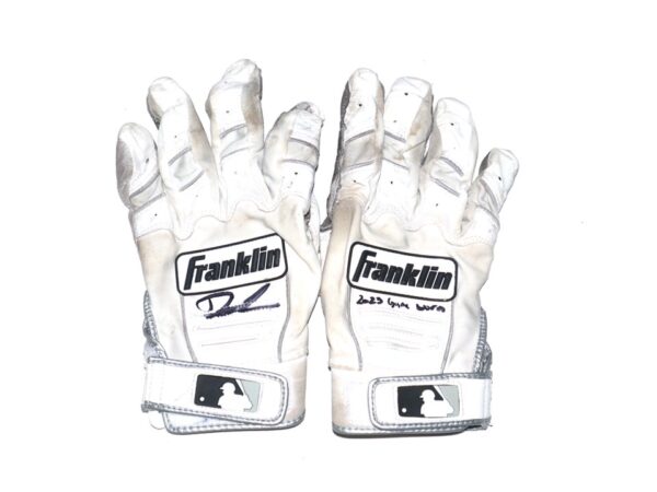 Drew Lugbauer 2023 Atlanta Braves Game Worn & Signed Franklin Batting Gloves - Worn In Spring Training!