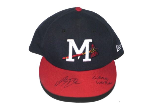 Indigo Diaz 2022 Game Worn & Signed Official Mississippi Braves Home New Era 59FIFTY Hat