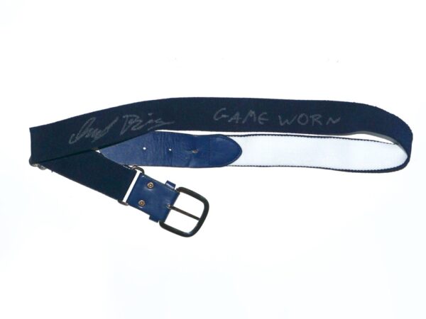 Indigo Diaz 2022 Mississippi Braves Game Worn & Signed Blue Adams Baseball Belt