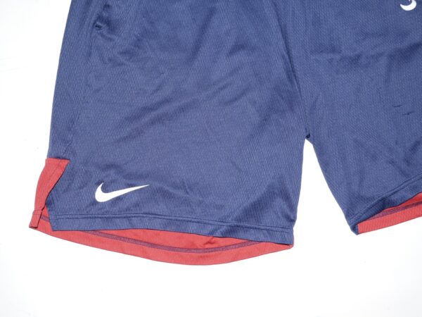 Indigo Diaz 2022 Team Issued & Signed Official Blue & Red Atlanta Braves Nike Dri-Fit XL Shorts