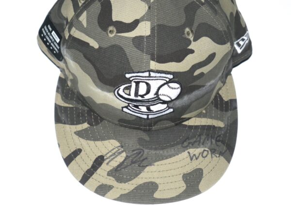 Indigo Diaz Game Worn & Signed Official Camouflage Rome Braves Military Appreciation New Era 59FIFTY Fitted Hat