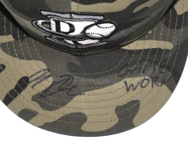 Indigo Diaz Game Worn & Signed Official Camouflage Rome Braves Military Appreciation New Era 59FIFTY Fitted Hat