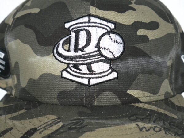 Indigo Diaz Game Worn & Signed Official Camouflage Rome Braves Military Appreciation New Era 59FIFTY Fitted Hat