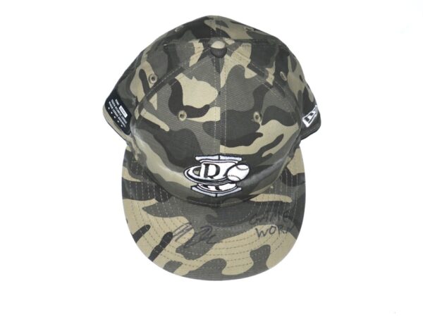 Indigo Diaz Game Worn & Signed Official Camouflage Rome Braves Military Appreciation New Era 59FIFTY Fitted Hat