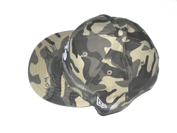 Indigo Diaz Game Worn & Signed Official Camouflage Rome Braves Military Appreciation New Era 59FIFTY Fitted Hat