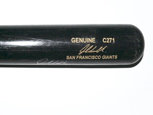 Jalen Miller 2018 San Jose Giants Game Used & Signed Louisville Slugger C271 Maple Baseball Bat – CRACKED