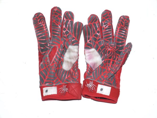 Herbert Iser 2022 Reading Fightin Phils Game Worn & Signed Red Spiderz XL Batting Gloves