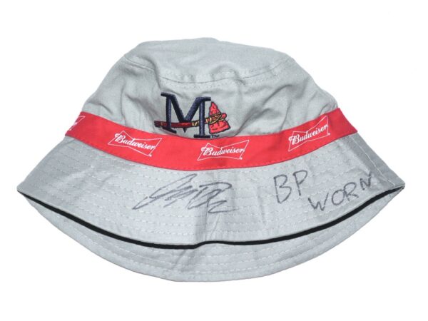 Indigo Diaz 2022 Team Issued & Signed Mississippi Braves Floppy Cap - Promotional Giveaway to 1st 1000 M-Braves Fans Sponsored by Budweiser!!